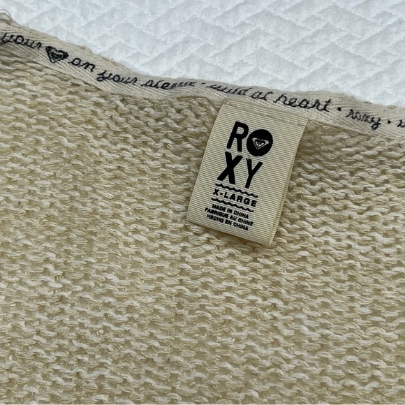 Roxy💜cotton Blend Short Sleeve Tie Front Lightweight Sweater Size M - Picture 10 of 11